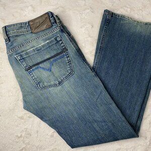 Diesel Men's Bootcut Distressed Button Fly Jeans in Size 31